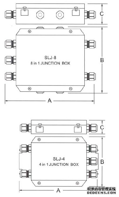 美國(guó)sensolink  SLJ接線(xiàn)盒產(chǎn)品尺寸